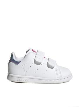 Baskets Adidas Stan Smith Blanc Velcro Mini