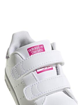 Baskets Adidas Stan Smith Blanc Velcro Mini