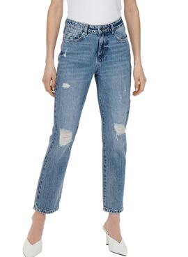 Jeans Only Fine taille haute Bleu pour Femme