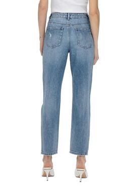 Jeans Only Fine taille haute Bleu pour Femme
