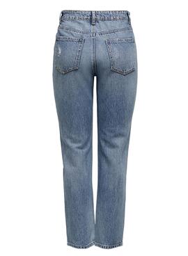 Jeans Only Fine taille haute Bleu pour Femme