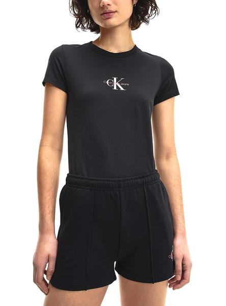 T shirt calvin klein femme noir sale