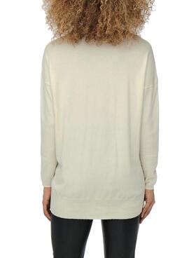 Pull Only Lely Cuello V Blanc pour Femme