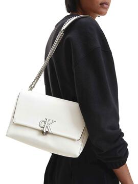 Sac à main Calvin Klein Minimal Monogram Blanc Femme