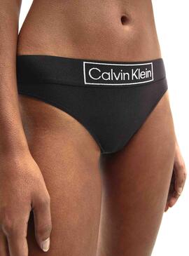 Tanga Calvin Klein Noire pour Femme