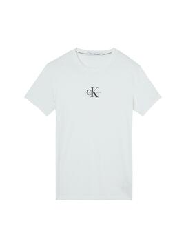 T-Shirt Calvin Klein Monogram Logo Blanc Homme