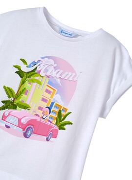 T-Shirt et Diadème Mayoral Miami Blanc pour Fille
