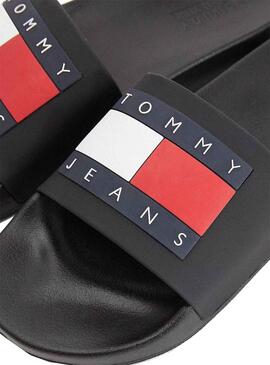 Flip flops Tommy Jeans Flag Noire pour Homme
