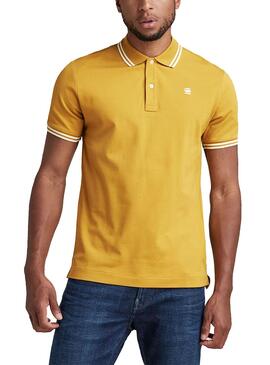 Polo G-Star Dunda Slim Bande Jaune pour Homme