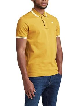 Polo G-Star Dunda Slim Bande Jaune pour Homme