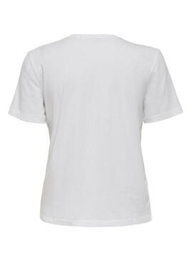 T-Shirt Only Polly Fries Blanc pour Femme