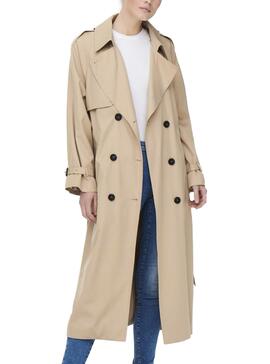 Gabardina Only Chloé Double Beige pour Femme