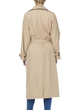 Gabardina Only Chloé Double Beige pour Femme