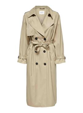Gabardina Only Chloé Double Beige pour Femme