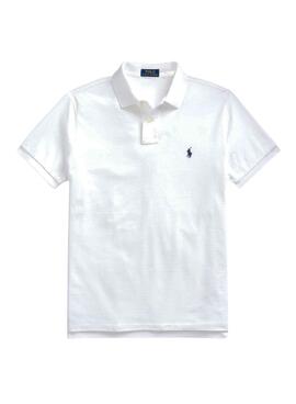 Polo Polo Ralph Lauren personnalisé Slim White Men