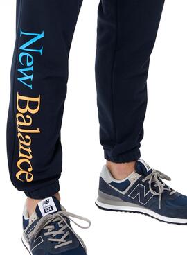 Pantalon New Balance Essentiels Celebrate Bleu Marine