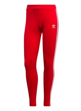 Leggings Adidas Classics 3 Stripes Rouges pour Femme