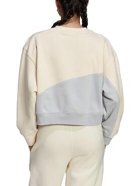 Sweat Adidas Trefoil Blamar Beige pour Femme