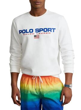 Sweat Polo Ralph Lauren Sport Blanc Homme