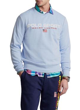 Sweat Polo Ralph Lauren Sport Bleu pour Homme