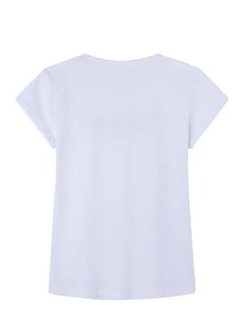 T-Shirt Pepe Jeans Bonnet Blanc pour Fille
