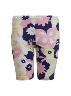 Leggings Cyclistes Adidas Fleurs Multicolore Fille