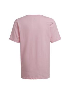 T-Shirt Adidas Logo Fleurs Rose pour Fille