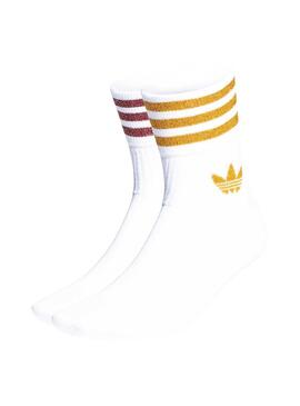 Pack 2 Chaussettes Adidas Glitter Dorado pour Fille