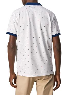 Polo Pepe Jeans Firemont Blanc Estampé Homme