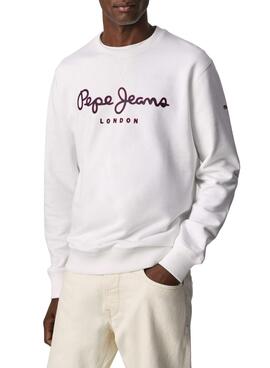 Sweat Pepe Jeans George Crew Blanc pour Homme