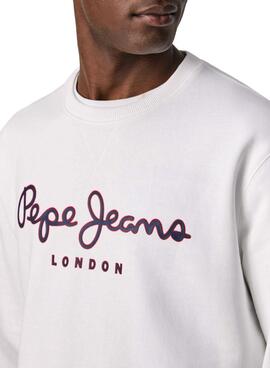 Sweat Pepe Jeans George Crew Blanc pour Homme