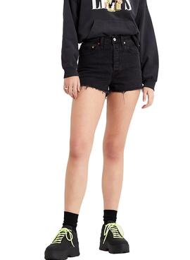 Short Levis Cage Ribcage Noire pour Femme