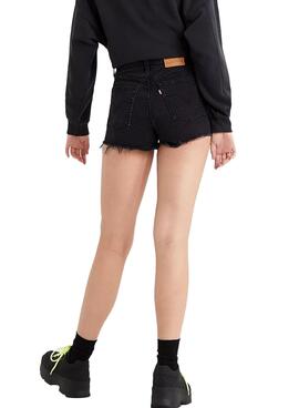 Short Levis Cage Ribcage Noire pour Femme