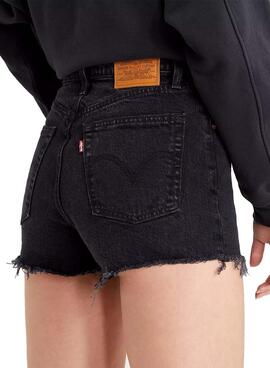 Short Levis Cage Ribcage Noire pour Femme