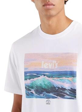 T-Shirt Levis Relaxed Wave Blanc pour Homme