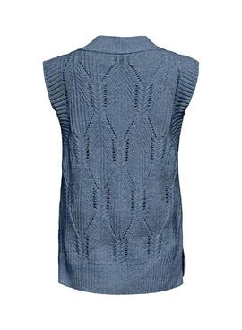 Gilet Only Lasta Knitted Bleu pour Femme