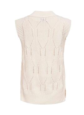 Gilet Only Lasta Knitted Beige pour Femme