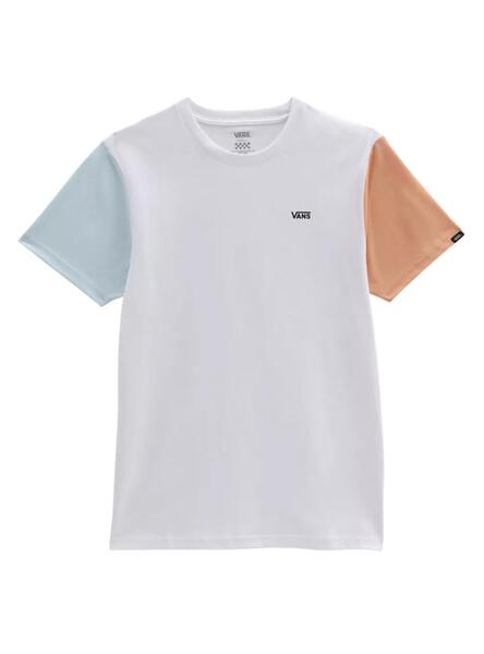 T Shirt Vans Chest Colorblock Blanc pour Femme