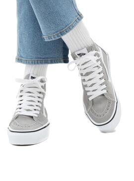 Baskets Vans Sk8 Hi Tapered Gris pour Femme