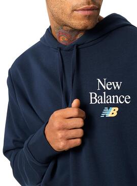 Sweat New Balance Essentiels Celebrate Hoodie Bleu 