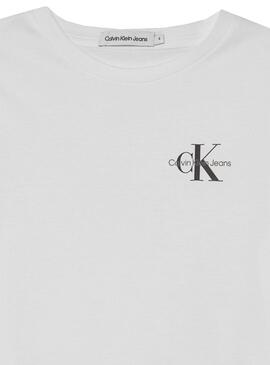 T-Shirt Coffre Calvin Klein Monogram Blanc Garçon