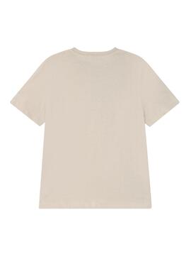 T-Shirt Calvin Klein Monogram Logo Beige Enfant