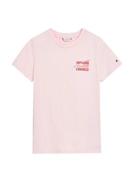 T-Shirt Tommy Hilfiger Natural Dye Rose pour Fille