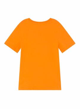 T-Shirt Calvin Klein Monogram Logo Orange Enfants