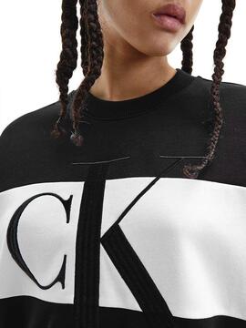 Sweat Calvin Klein Blocking Noire pour Femme