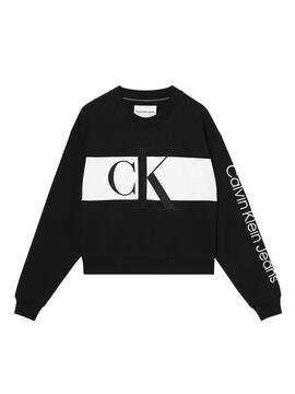 Sweat Calvin Klein Blocking Noire pour Femme