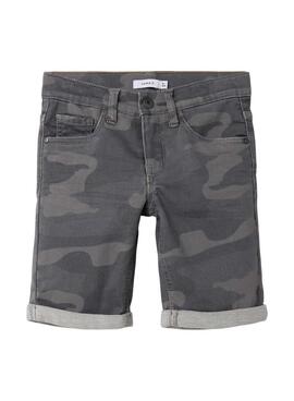 Bermuda Denim Name It Theo Tayson Camo Gris Garçon