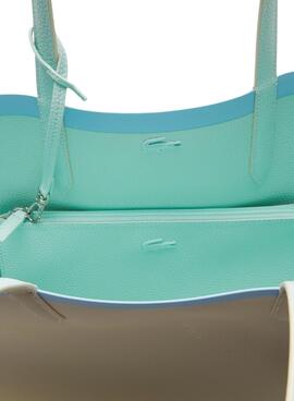 Sac à main Lacoste NF3613AS Réversible Beige Bleu Femme