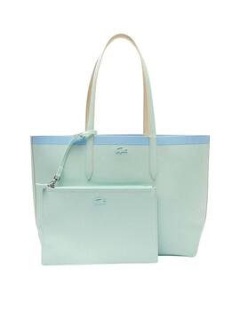 Sac à main Lacoste NF3613AS Réversible Beige Bleu Femme
