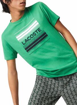 T-Shirt Lacoste TH0851 Vert pour Homme